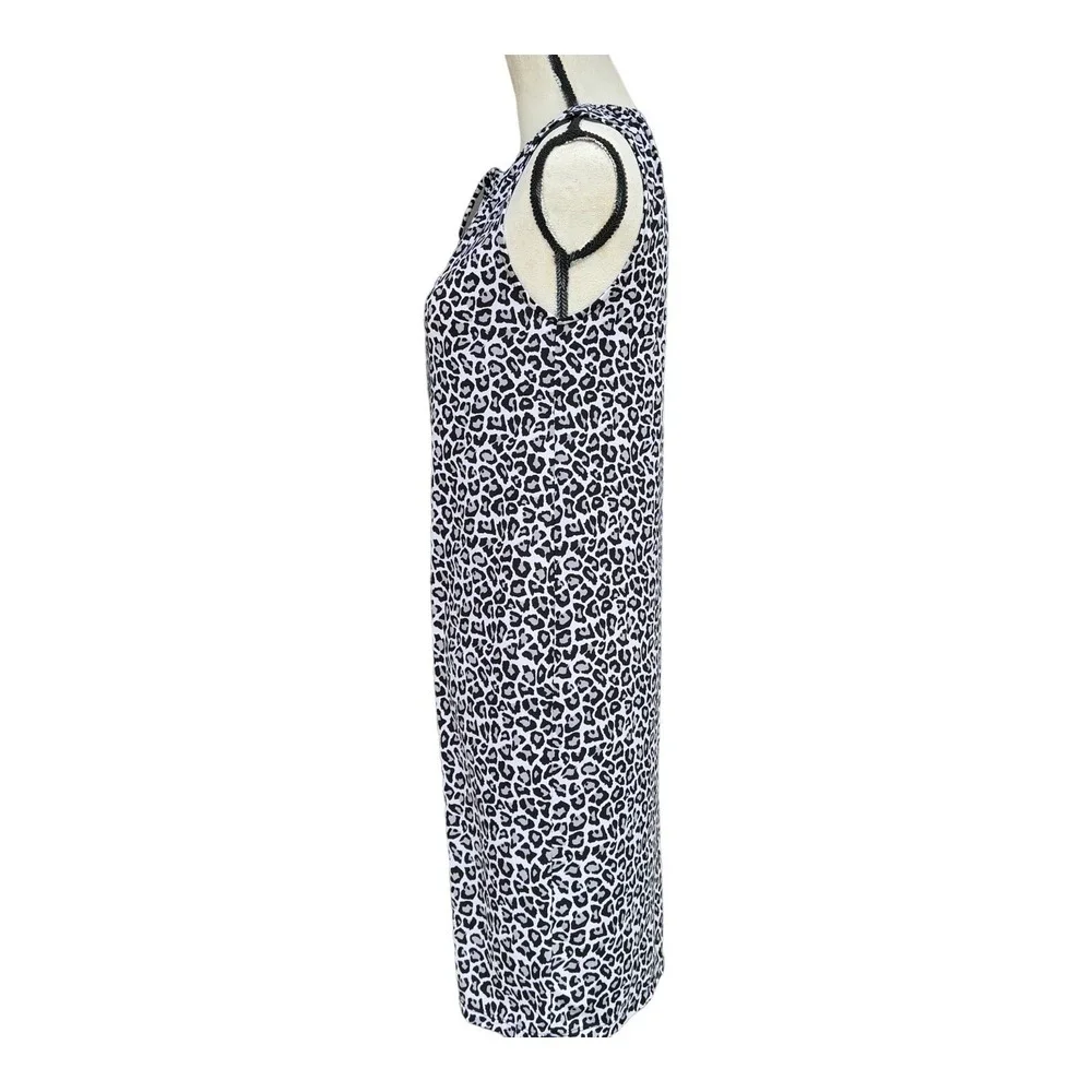 Michael‎ Kors Women Sleeveless Casual Dress BLACK White Print TASSEL Size XS
